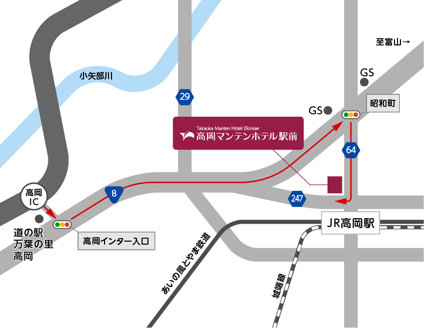 北陸自動車道高岡ICから